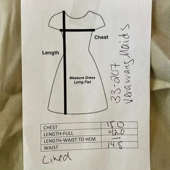 VERA WANG MAIDS SATIN COCKTAIL FORMAL DRESS CHAMPAGNE IVORY MEDIUM 6 - Picture 10 of 10